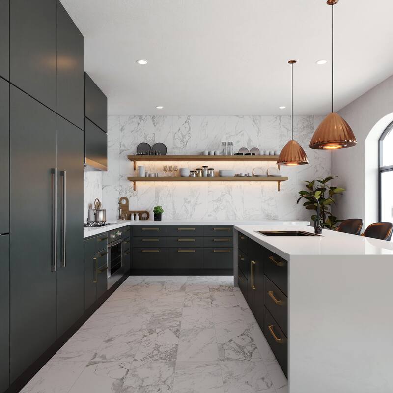 Merola Tile Reve Blanc 11-3/4" x 23-1/2" Porcelain Floor and Wall Tile - Case (6 Tiles)