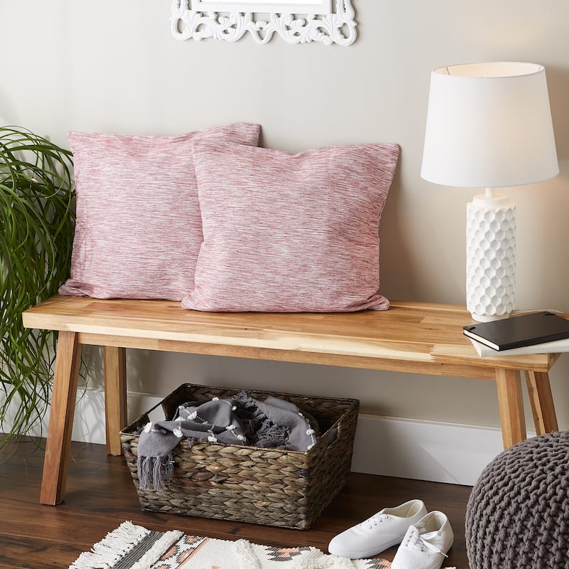 Navy And Off-White Tonal Recycled Cotton Pillow Cover 18x18 (Set of 2)