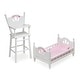 preview thumbnail 6 of 4, Badger Basket English Country Doll High Chair and Bed Set with Chevron Bedding and Free Personalization Kit - White/Pink