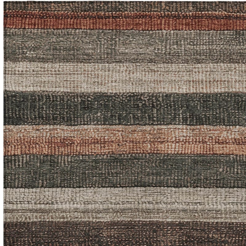 HomeRoots Striped Transitional Rectangle Outdoor Rug
