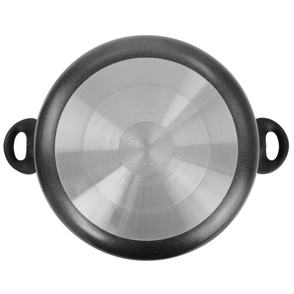 Oster Pallermo 9 Qt Aluminum Dutch Oven with Lid in Charcoal Bed Bath