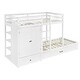 preview thumbnail 4 of 7, White Twin-Over-Twin Pine Bunk Bed with Wardrobe, Drawers, Shelves, Guardrail