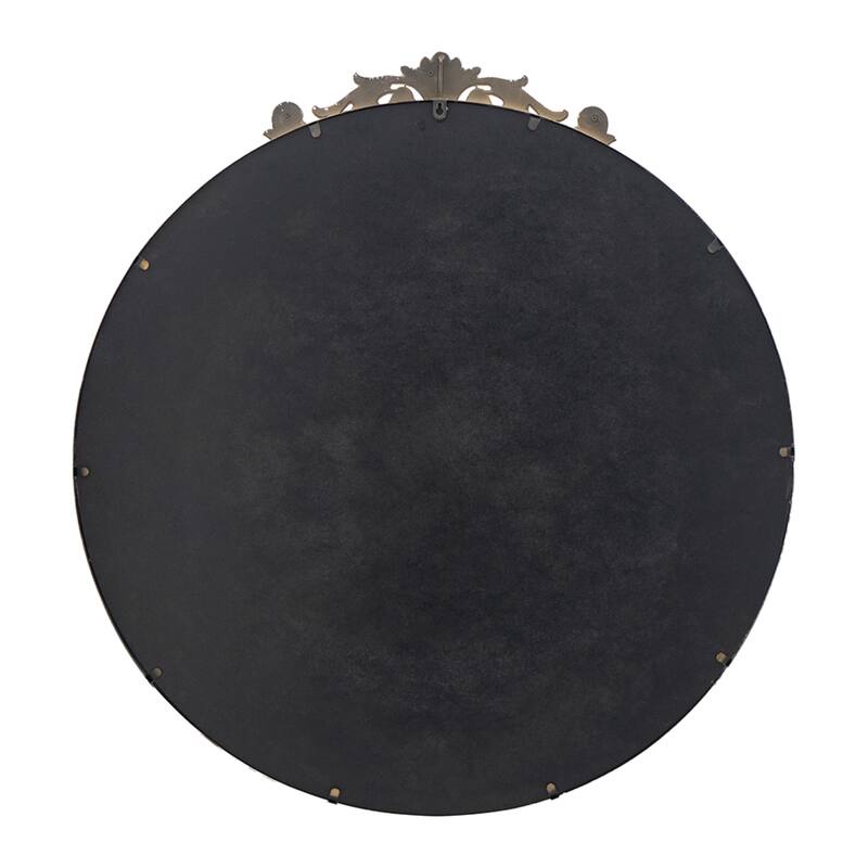 Vintage-Style Round Vanity Wall Mirror - 38.5" - Gold