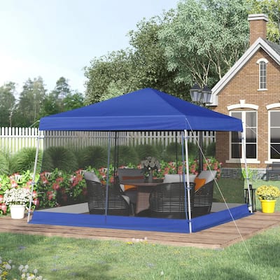 Slant Leg Pop Up Canopy Tent with Netting and Carry Bag, Sun Shelter