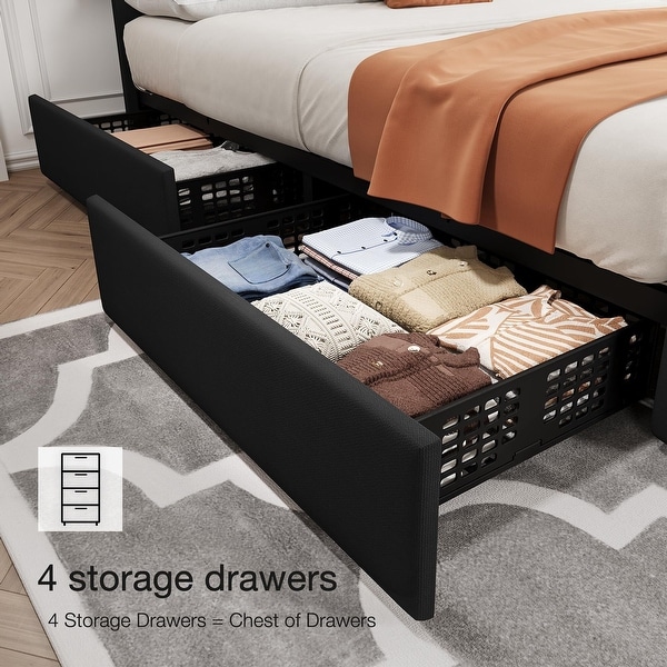 Bed Frame with 4 Storage Drawers - On Sale - Bed Bath & Beyond