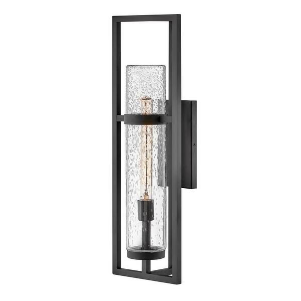 slide 2 of 3, Hinkley Cordillera Collection One Light Outdoor Large Wall Mount Lantern, Black