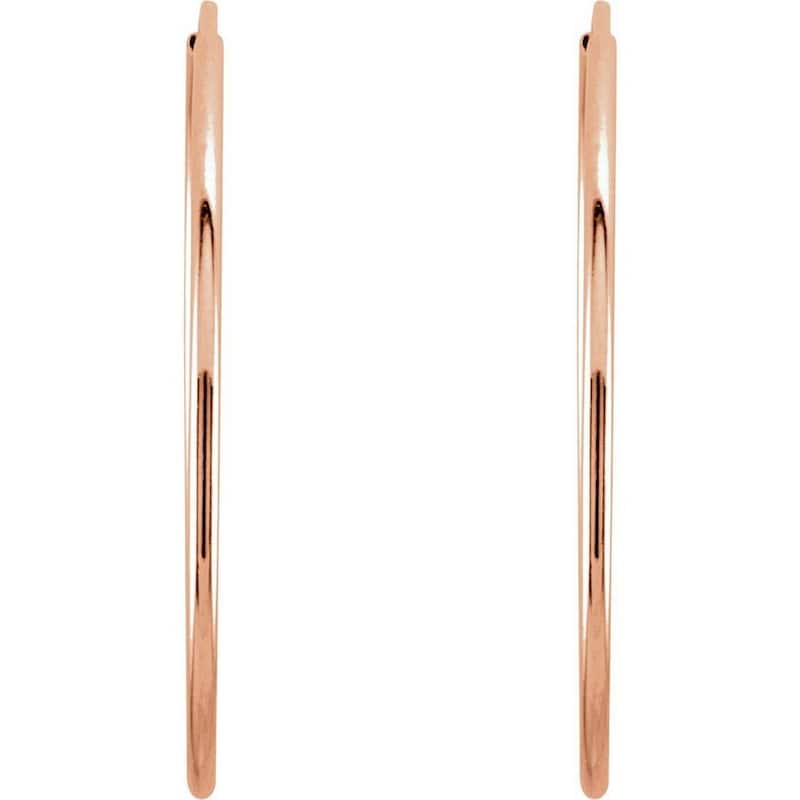 Curata 14k Rose Gold 24mm Polished Endless Hoop Earrings