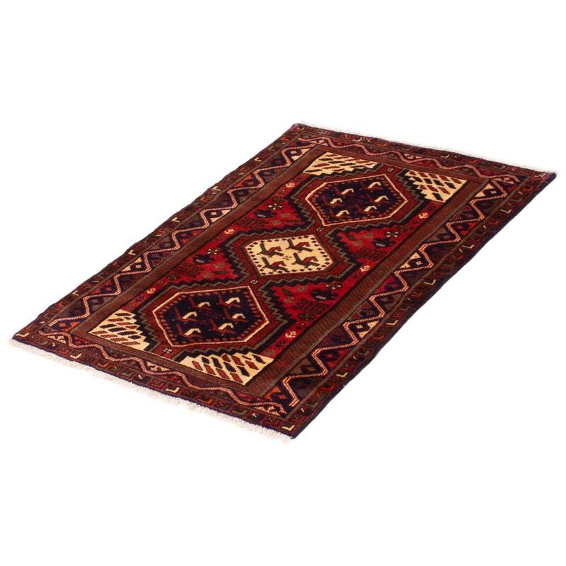 ECARPETGALLERY Hand-knotted Konya Red Wool Rug - 3'3 x 4'7