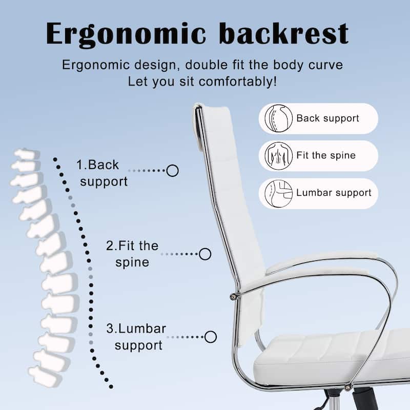 CAROCC Ribbed Computer Office Chair Adjustable Swivel High Back Desk Chair