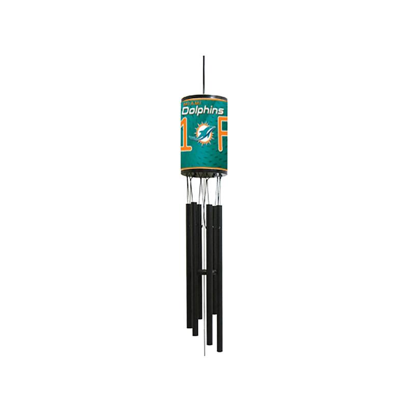 NFL Wind Chime, #1 Fan with Team Logo, Miami Dolphins