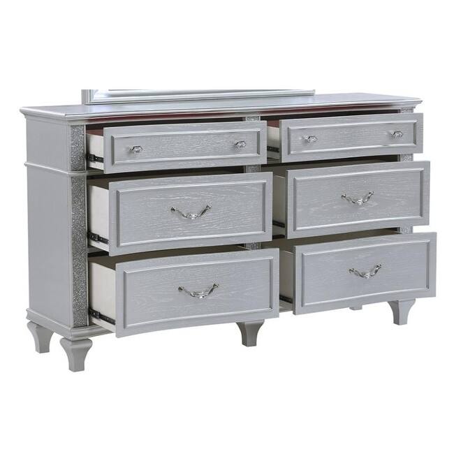 Mystic Queen / King 4PC / 5PC Bedroom Set Silver
