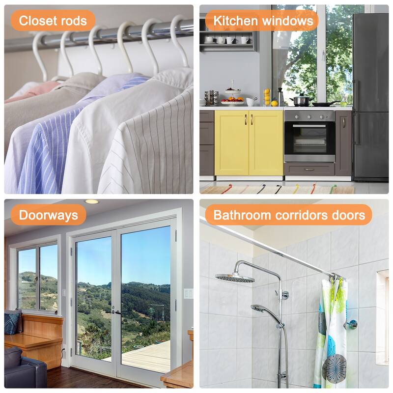 Tension Curtain Rod, Adjustable, 0.39" Dia White - 16-28 inch