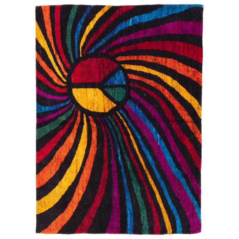 ECARPETGALLERY Hand-knotted Opulence Multi Color Silk Rug - 5'1 x 7'0