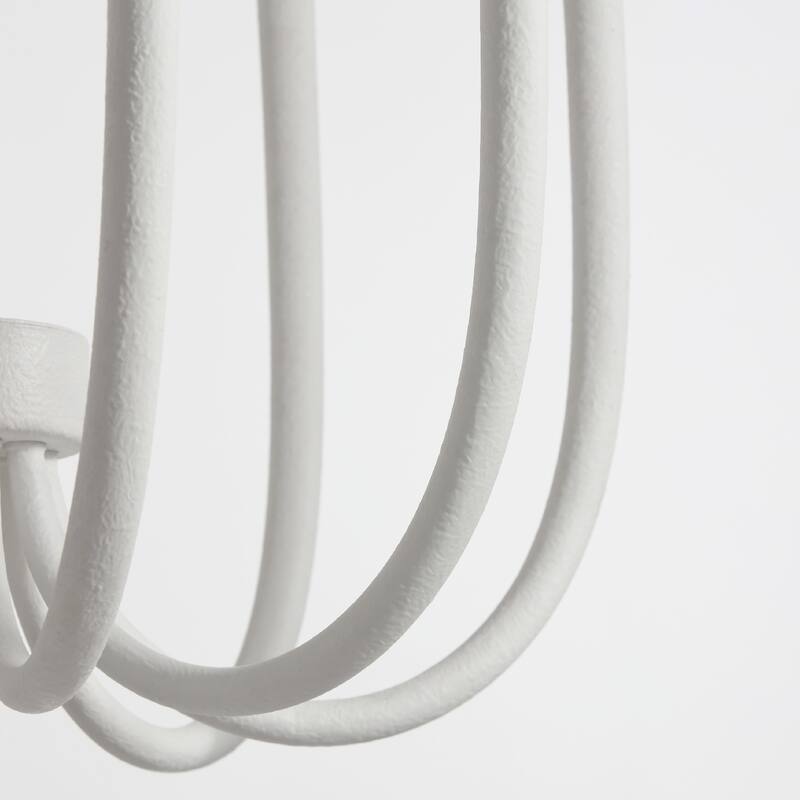 VidaLite Breeze 8-Light Matte White Chandelier, Textured Pendant Chandelier In Modern Coastal Style, Included LED Bulbs
