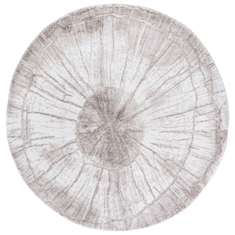 SAFAVIEH Northport Sigun Rug - 6'7" Round - Taupe/Ivory