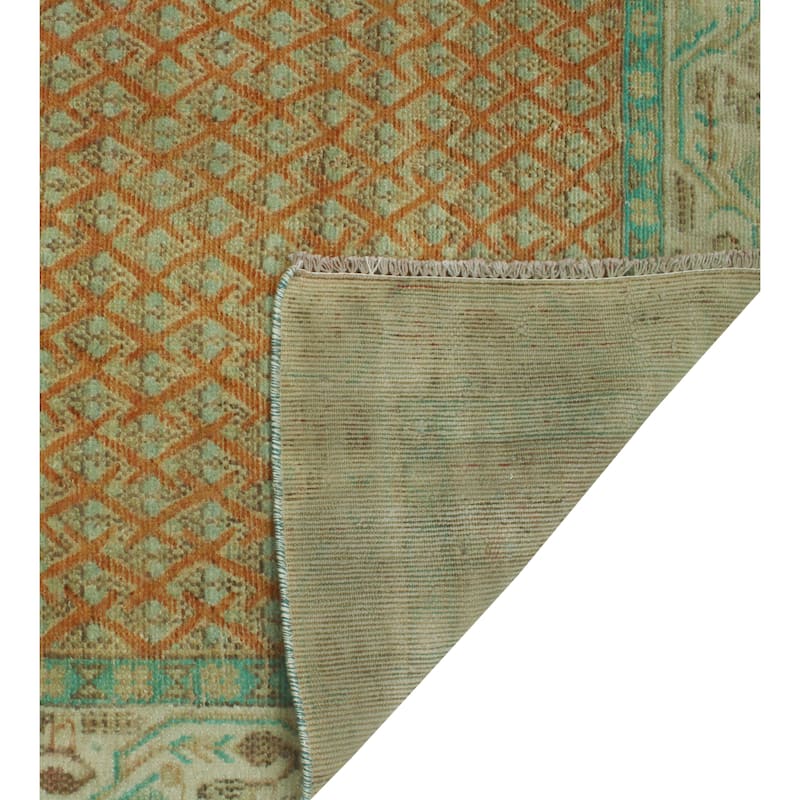Vintage Distressed Mashardi Rust/Beige Runner - 3'9" x 9'1"