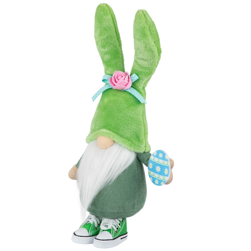 Gnome with Bunny Ears Easter Figure - 15" - Green and White