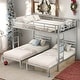 preview thumbnail 1 of 24, Full Over Twin&Twin Size 3 In 1 Bunk Bed With Built-in Shelf for Home Silver