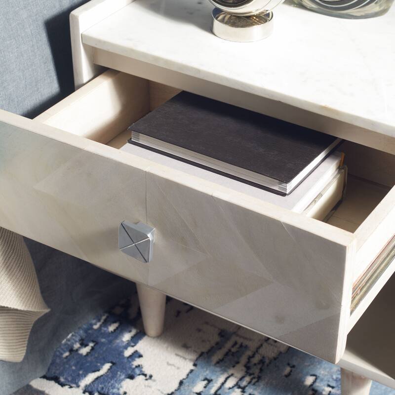 SAFAVIEH Alivia Parquet 1-Drawer 1-Shelf Nightstand