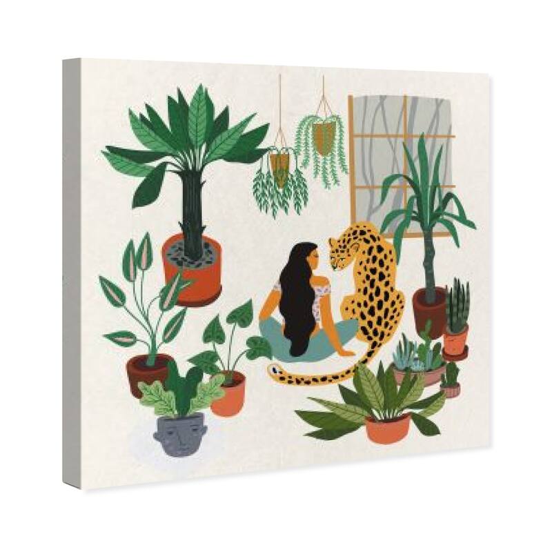 Wynwood Studio 'Jungle in the Apartment' Fashion and Glam Wall Art Canvas Print Fashion Lifestyle - Green, Gold