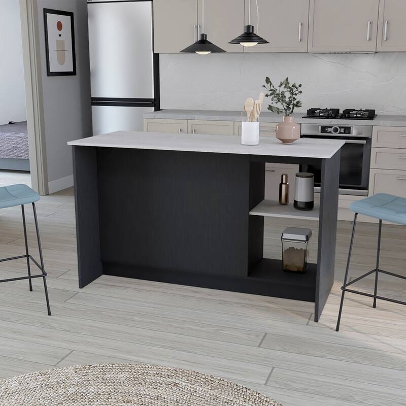 Kitchen Island for Dining Room,Two open storage shelves, Kitchen