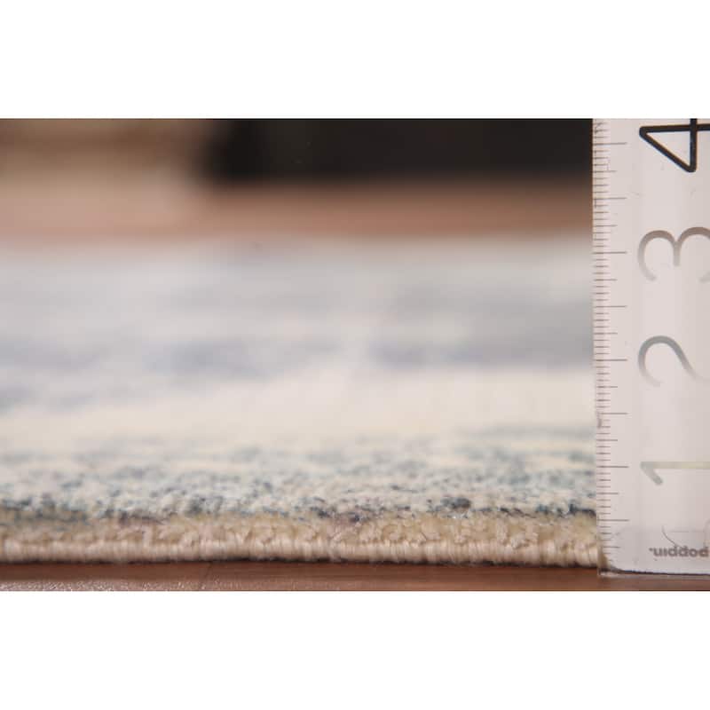 Abstract Oriental Accent Rug Wool Carpet - 4'0"x 5'7"