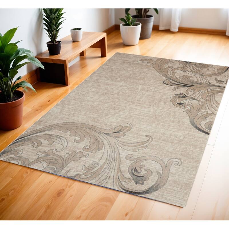 Gadi Power Loomed Stain Resistant Area Rug By HomeRoots - 70' X '46' X '0.5 - 70' X '46' X '0.5 - Black - Rectangle