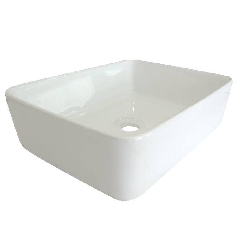 Kingston Brass Allegro 18-1/2" Round Vitreous China Vessel Sink Less - White