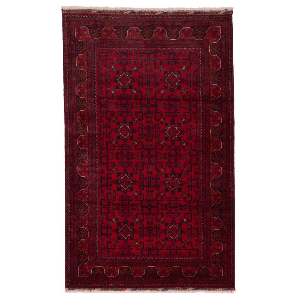 ECARPETGALLERY Hand-knotted Finest Khal Mohammadi Red Wool Rug - 4'4 x 7'0