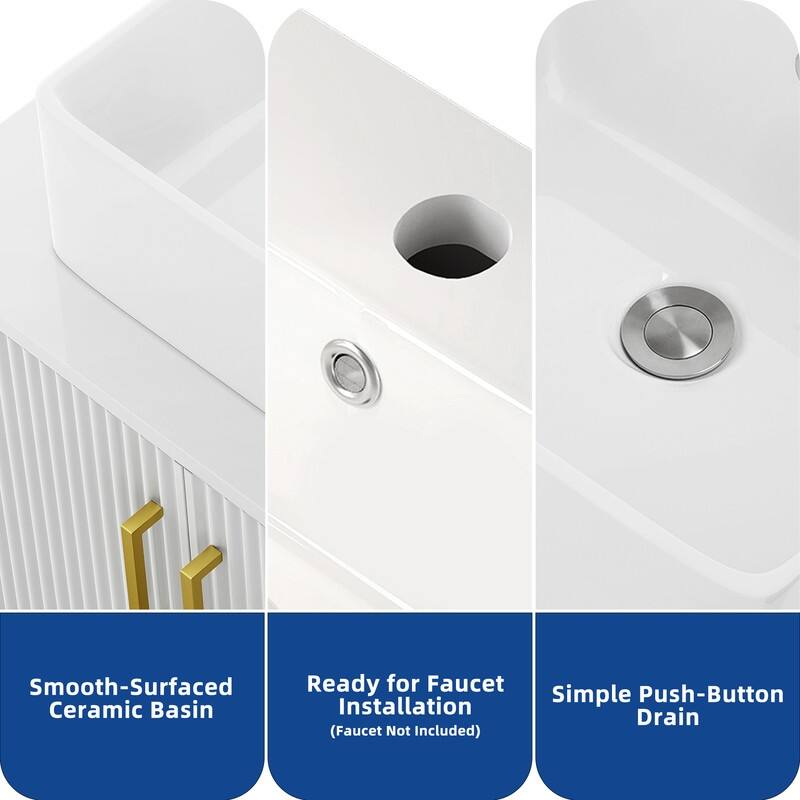 Moasis Single Bathroom Vanity with Ceramic Vessel Sink