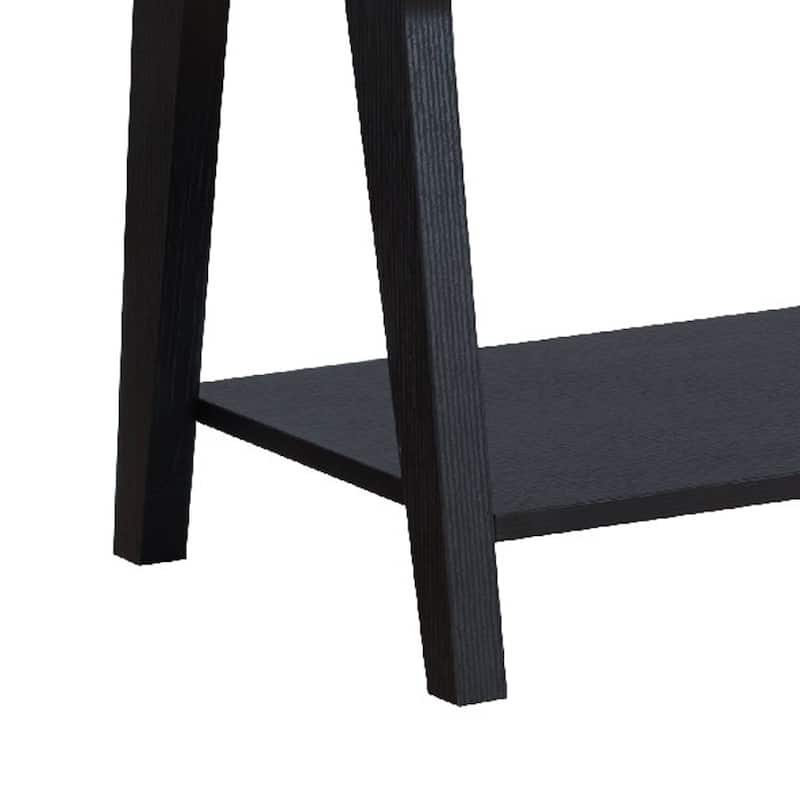 26 in. Black Rectangle Wood End Table, Sturdy Build End Side Table for Living Rooms