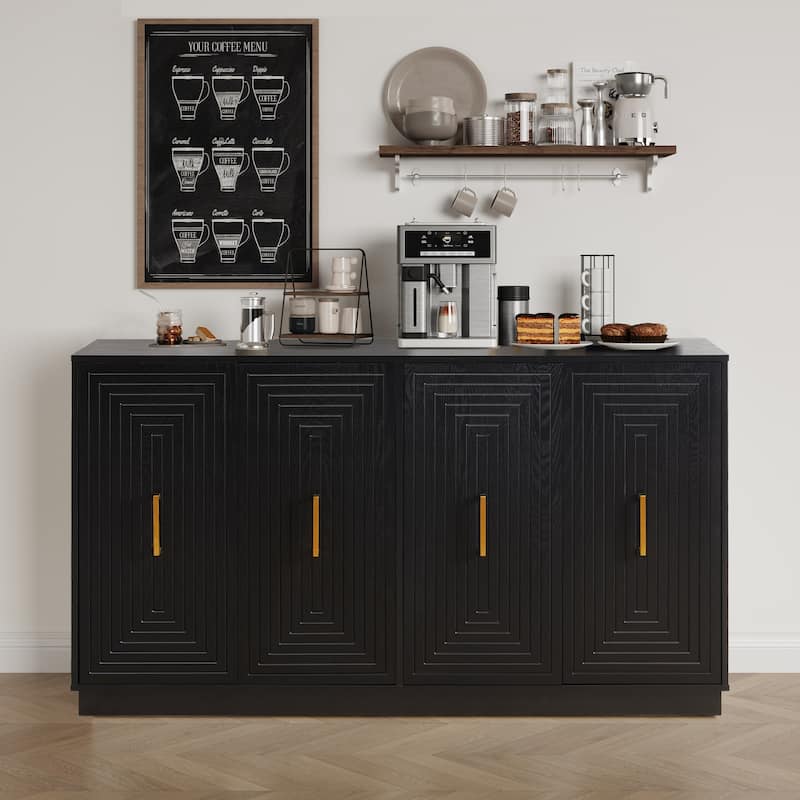 Buffet Cabinet with Doors and Adjustable Shelves