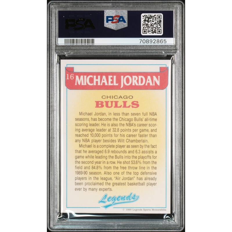 Michael Jordan 1990 Legends Magazine Insert Hand Cut Card #16 Graded PSA 4 - 8'6" x 11'6"