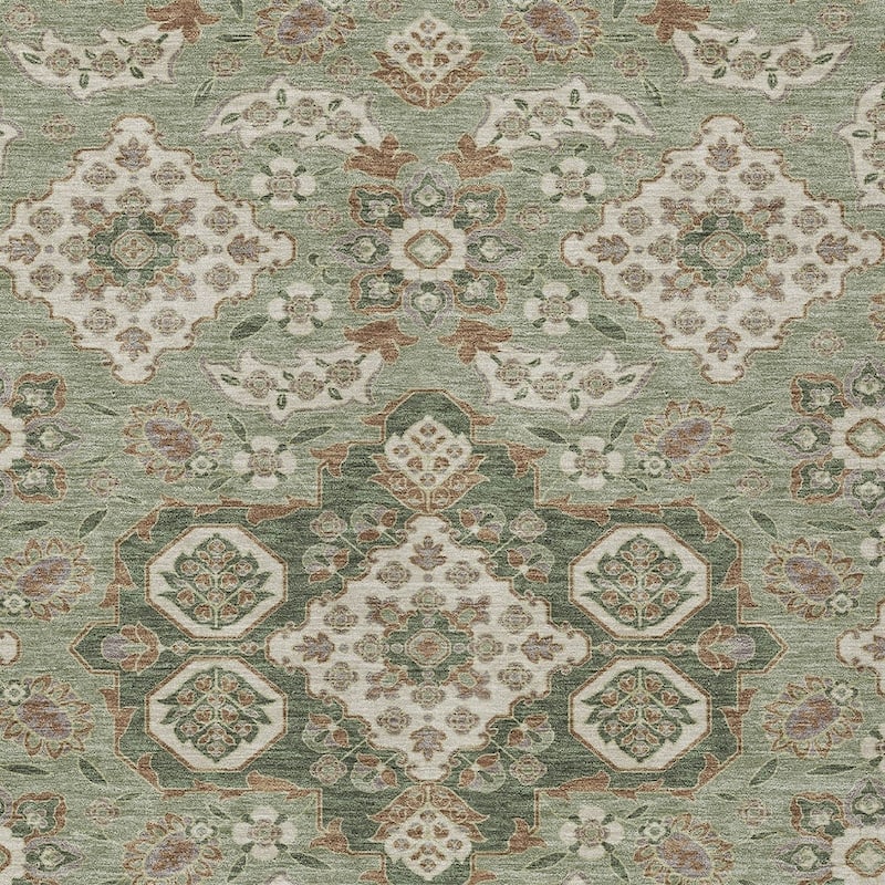 HomeRoots Medallion Traditional Rectangle Outdoor Rug