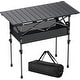 preview thumbnail 1 of 3, Adj. Height Aluminum Camping Table w/Storage Net & Bag - Black Black