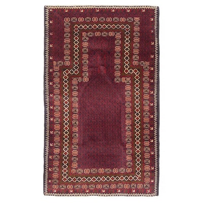 Teimani Burgundy Rug 2'8" x 4'7" - 2'8 x 4'7
