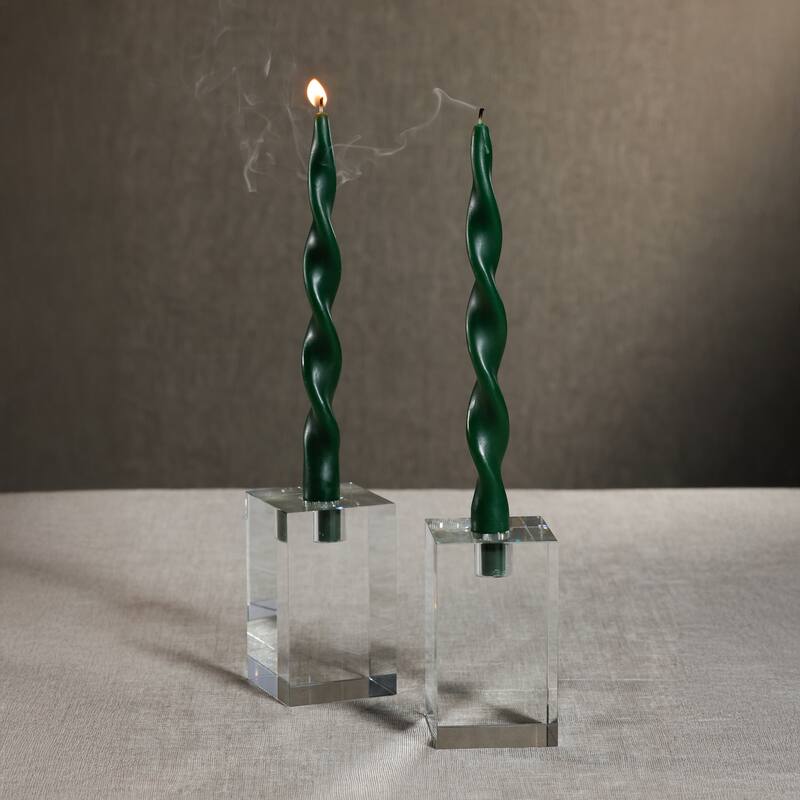 Lumière Twist Formal Taper Candles, Set of 12 - Holiday Table Décor