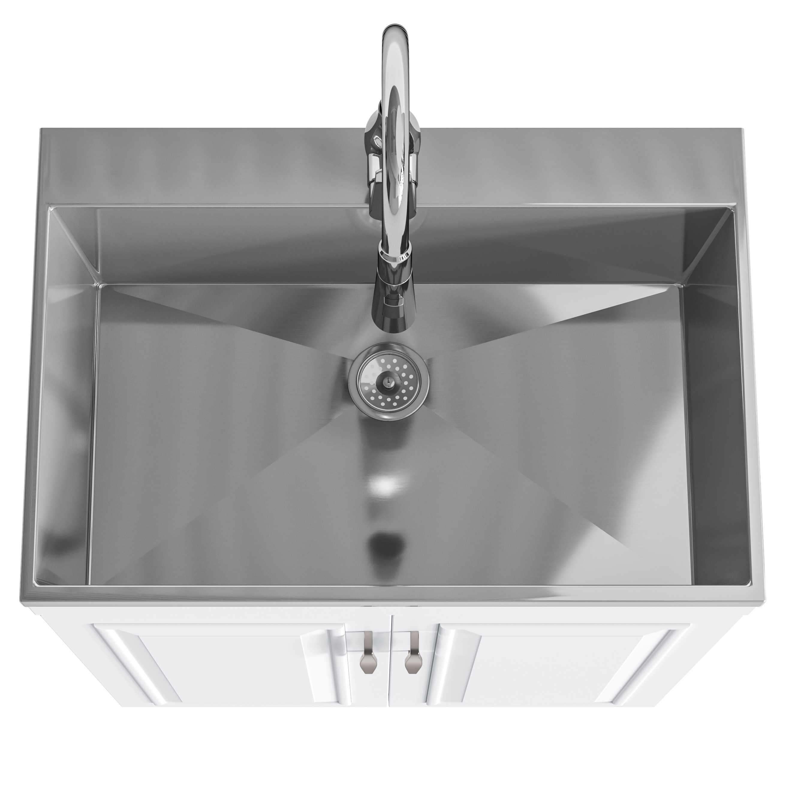 Utility Sink with Cabinet, Stainless Steel Countertop, Interior Shelf - Bed  Bath & Beyond - 37862227