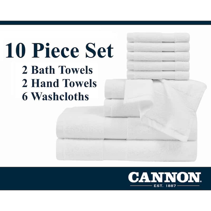 Cannon Luxe Turkish Cotton 10 Piece Towel Set