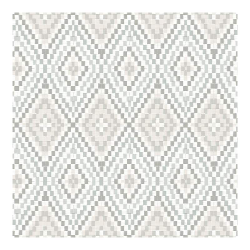 Chesapeake Ganado Grey Geometric Ikat Wallpaper - 20.5 x 396 x 0.025