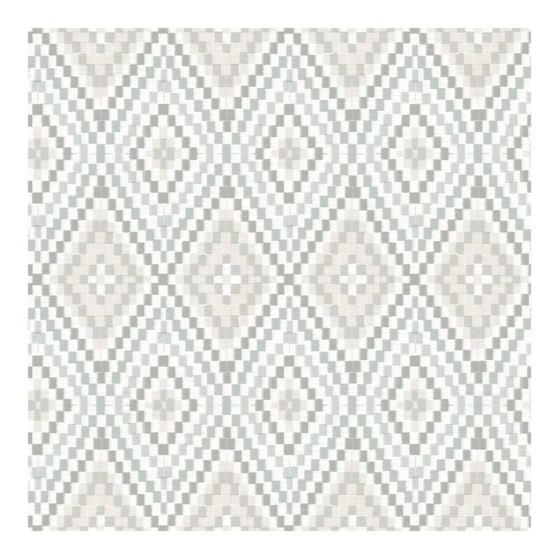 Chesapeake Ganado Grey Geometric Ikat Wallpaper - 20.5 x 396 x 0.025