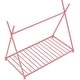 preview thumbnail 5 of 32, Metal Twin Size Simple House Platform Kids Bed Frame with Triangle Structure and X-Shaped Safety Railings for Bedroom, Pink