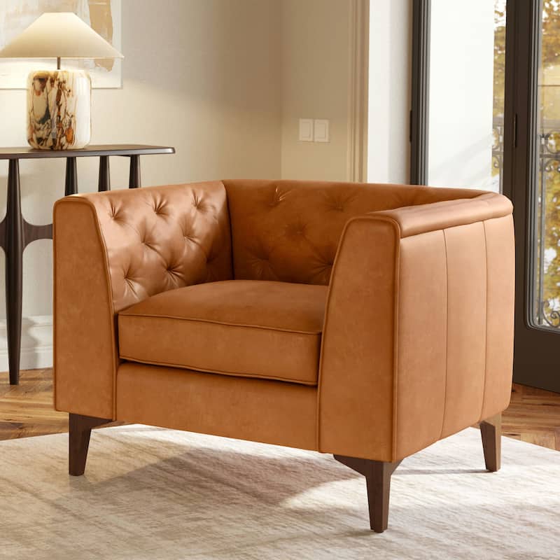 Poly & Bark Essex Lounge Chair - Full Grain Genuine Italian Leather