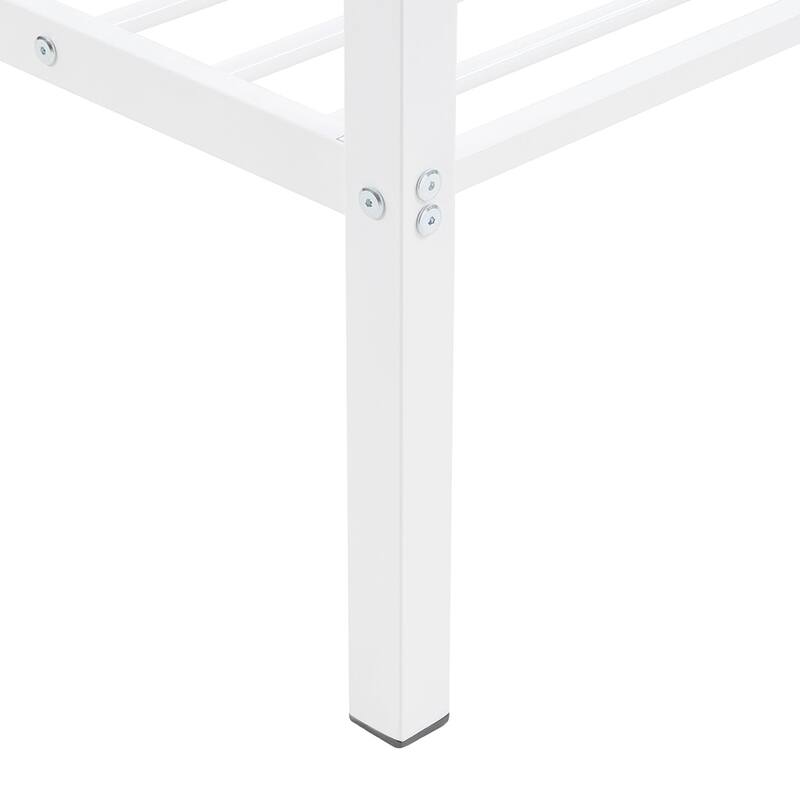 Heavy Duty Metal Bunk Bed, Built-In Ladder, Safety Rails, No Boxspring
