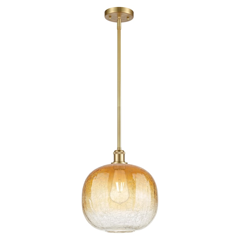 Innovations Lighting Endless Possibilities Ballston - Brookhaven Sphere - 1 Light 11" Stem Hung Mini Pendant - Satin Gold/Amber