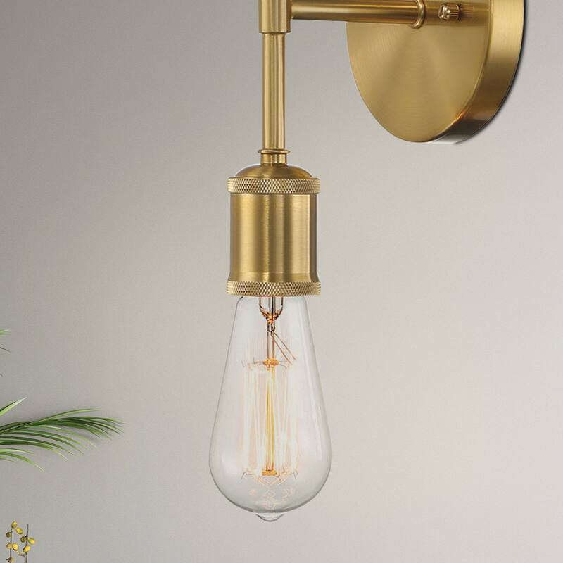 Tonula Double-Light Wall Sconce with Satin Brass Finish