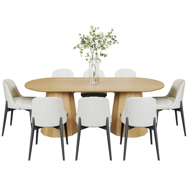 86" Double Pedestal Solid Wood Dining Table