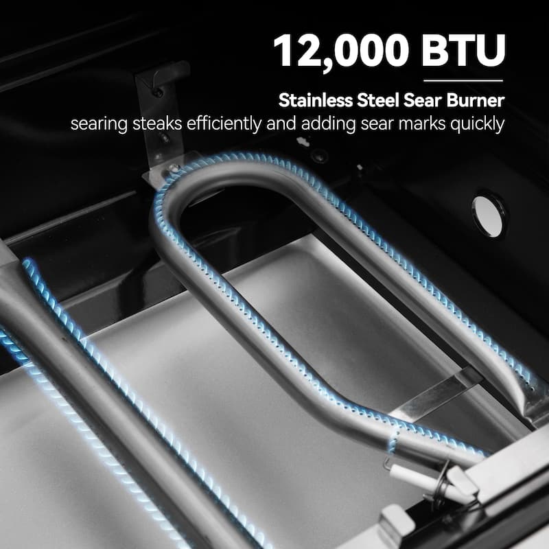 Royal Gourmet 6-Burner Grill with Sear and Side Burner,Stainless Steel, Silver