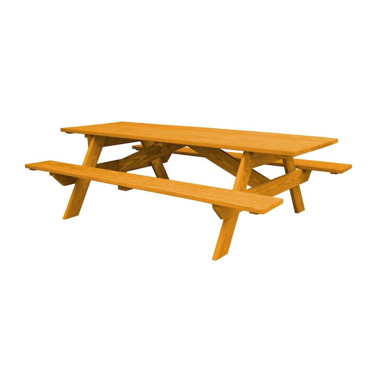 HomeRoots 94" Natural Solid Wood Outdoor Picnic Table
