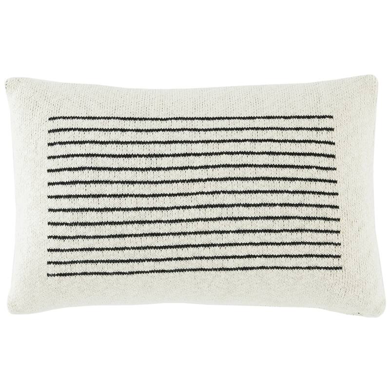 SAFAVIEH Home Faye 12 x 20-inch Ivory/Black Lumbar Pillow